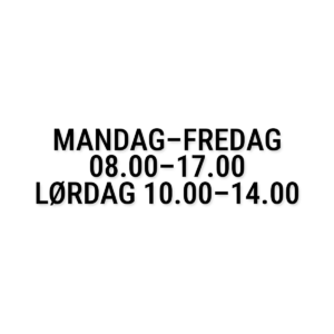 Åbningstider til butik – udskåret tekst i folie – Butik og erhverv