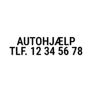 Autohjælp-tekst til bil – udskåret folie – Tekster til bilen