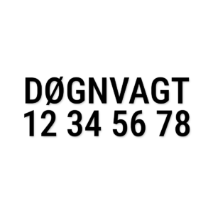 Døgnvagt-tekst i udskåret folie – Butik og erhverv