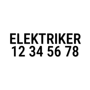 Elektriker-tekst til bil – udskåret folie – Tekster til bilen