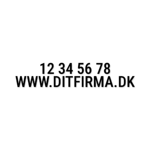 Telefonnummer og webadresse til bil – udskåret folie – Tekster til bilen
