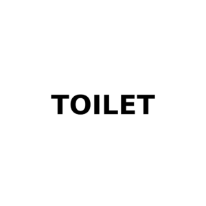 Toilet skilt - udskåret tekst i folie